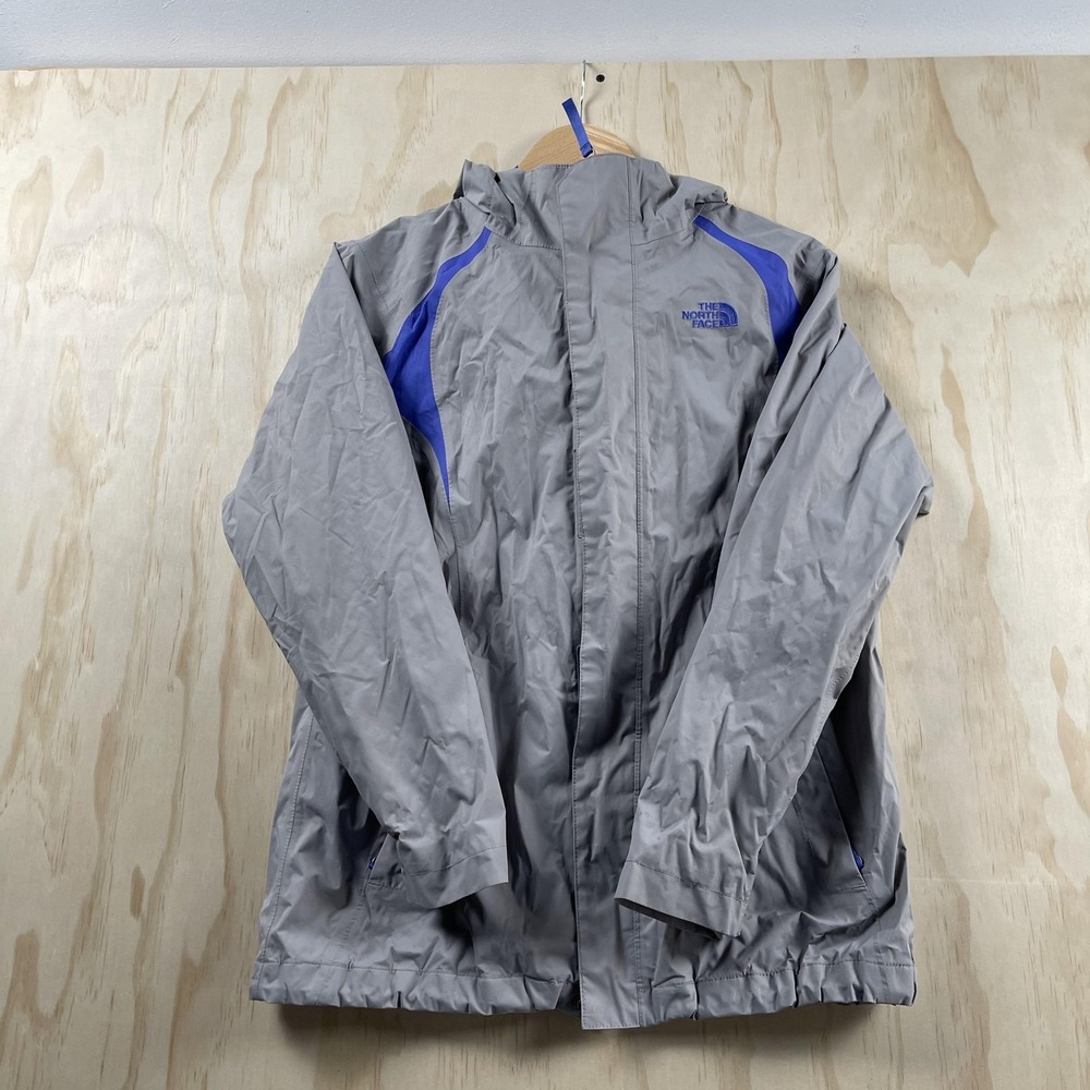 The North Face Jacket Girls XL 18 Gray Purple Hooded Mesh Lined Rain Coat